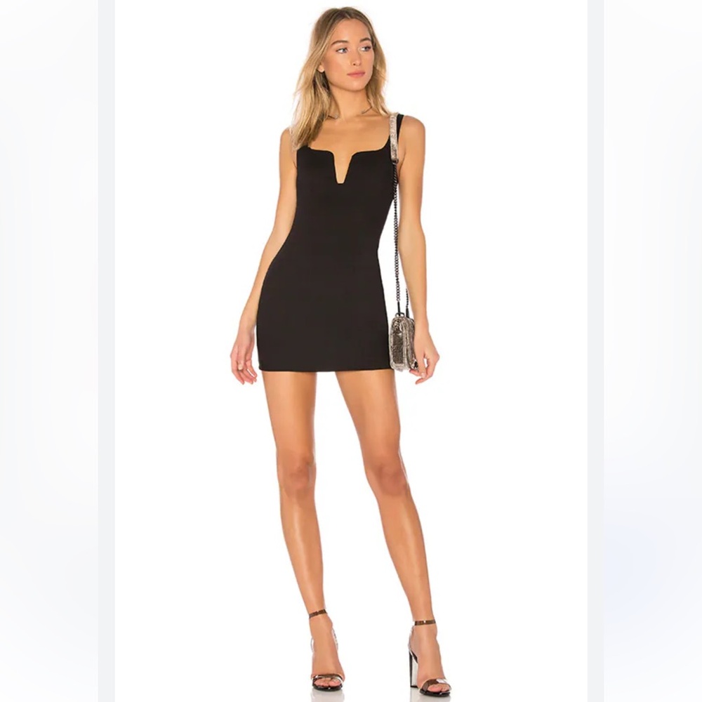 Elegant by the way. Black Square Neck Mini Dress Size M
